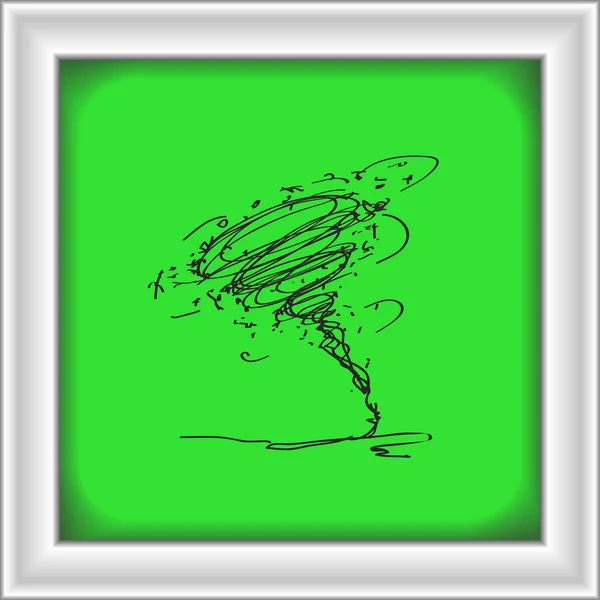 Simple doodle of a tornado — Stock Vector