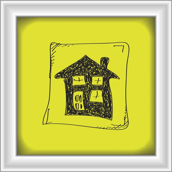 Doodle prosty dom — Wektor stockowy