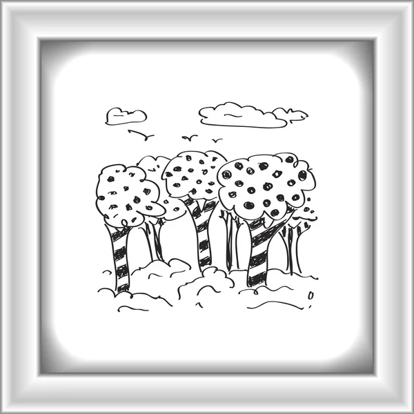 Eenvoudige doodle van sommige bomen — Stockvector