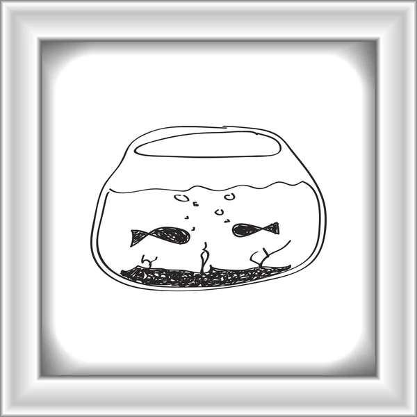 Enkla doodle en goldfish Bowl — Stock vektor