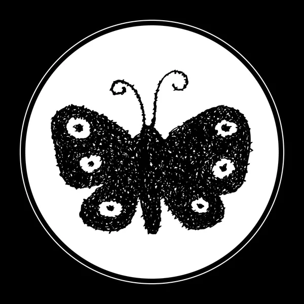 Простые каракули бабочки — стоковый вектор