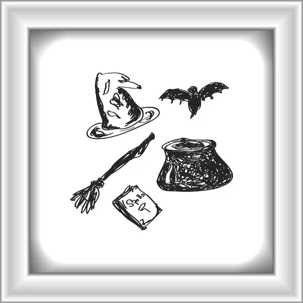 Простые каракули ведьм — стоковый вектор