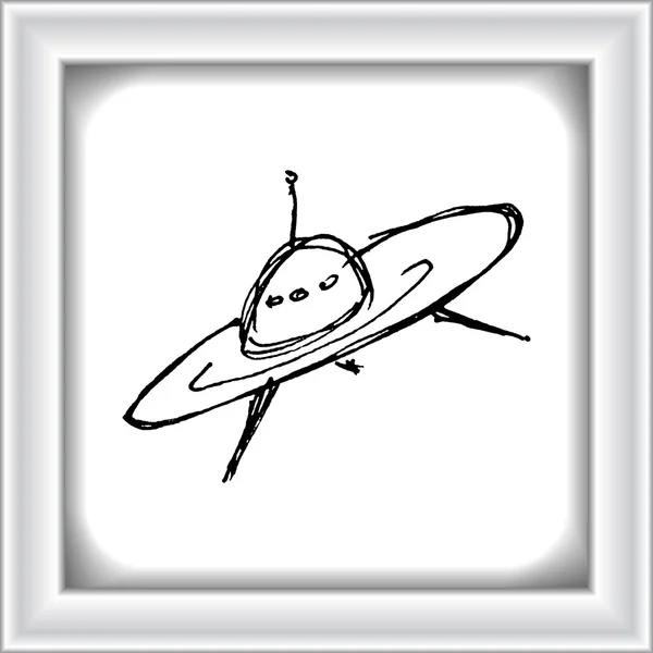 Bir uzay gemisi çiziminin kroki — Stok Vektör