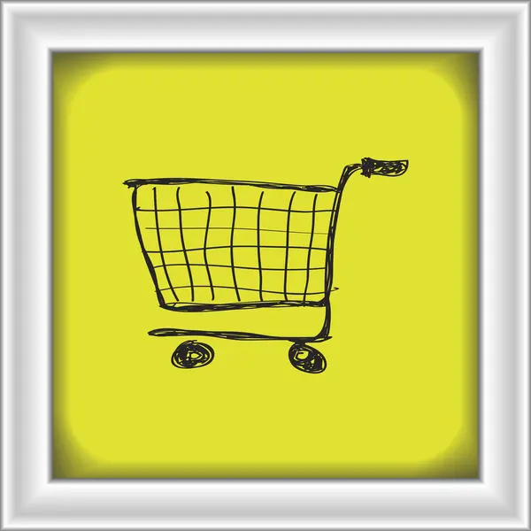 Simple garabato de un carrito de compras — Vector de stock