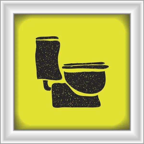 Tuvalet basit doodle — Stok Vektör