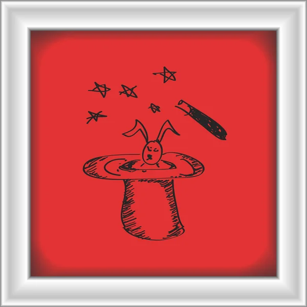 Eenvoudige doodle van een magische hoed — Stockvector