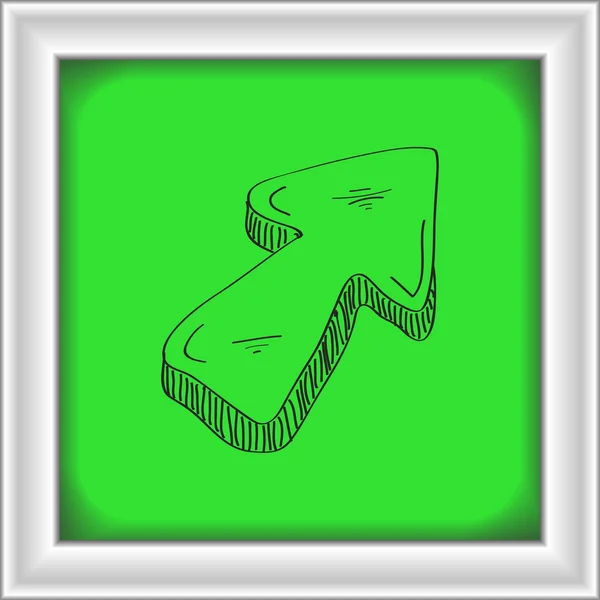 Eenvoudige doodle van een pijl — Stockvector