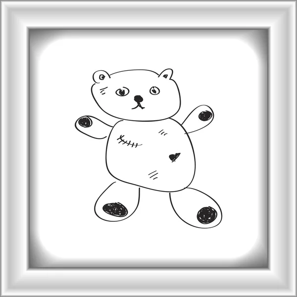 Doodle simples de um ursinho de pelúcia — Vetor de Stock