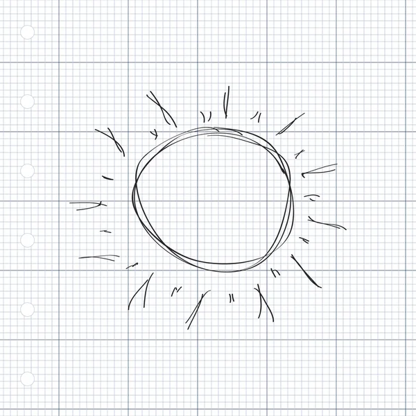 Einfaches Gekritzel einer Sonne — Stockvektor