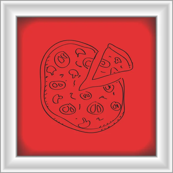 Doodle simples de uma pizza — Vetor de Stock