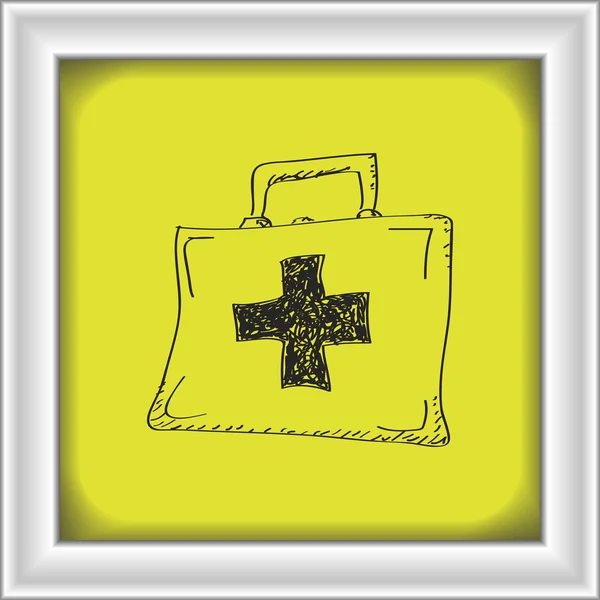 Doodle sederhana dari kotak pertolongan pertama - Stok Vektor