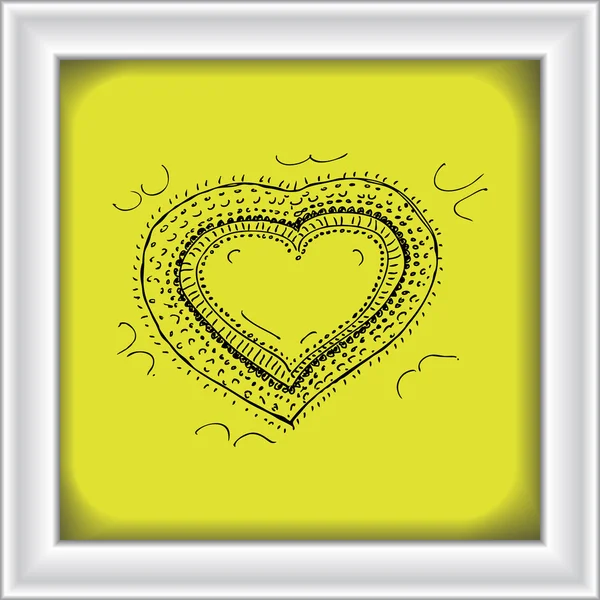 Doodle di un cuore amore design — Vettoriale Stock