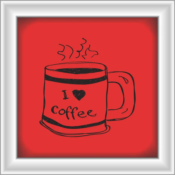 Simple gribouillage d'une tasse à café — Image vectorielle