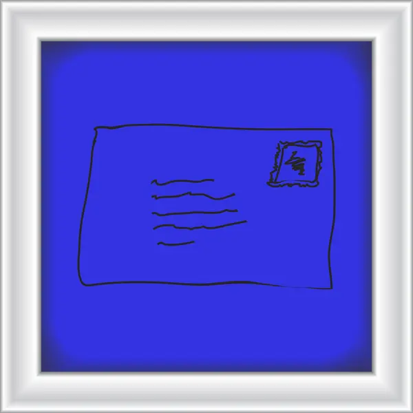 Enkla doodle av ett kuvert — Stock vektor