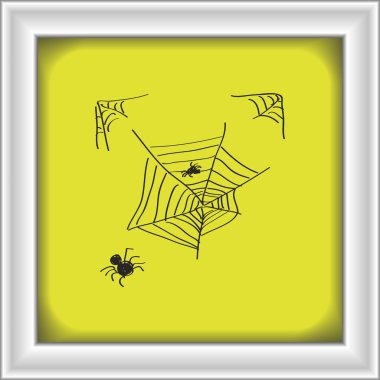 Bir örümcek web basit doodle