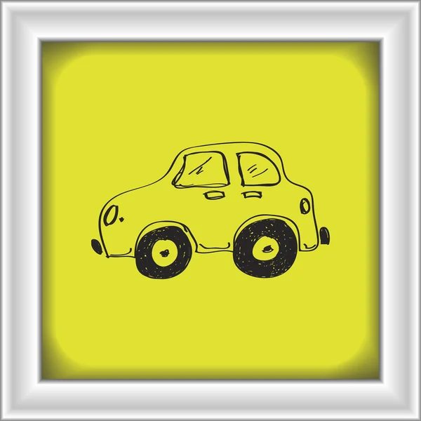 Garabato simple de un coche — Vector de stock