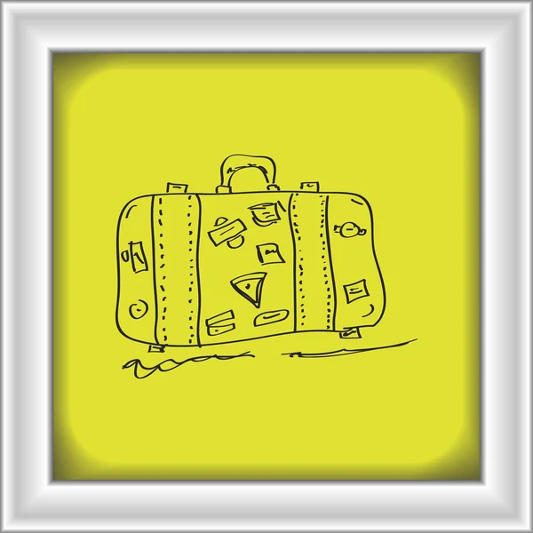 Garabato simple de una maleta — Vector de stock