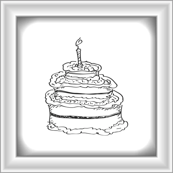 Doodle simples de um bolo de aniversário — Vetor de Stock