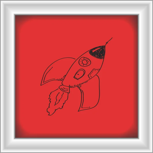 Einfaches Doodle einer Rakete — Stockvektor