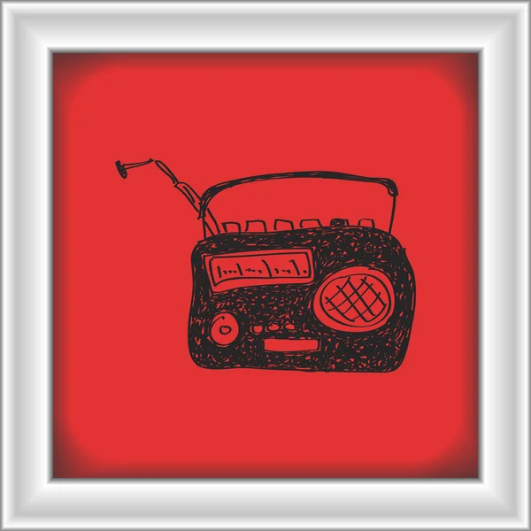 Simple doodle of a radio — Stock Vector