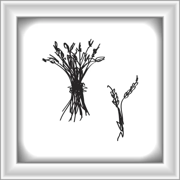 Simple gribouillage d'une gerbe de blé — Image vectorielle