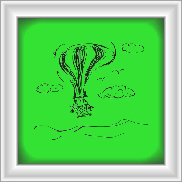 熱気球の単純な落書き — ストックベクタ