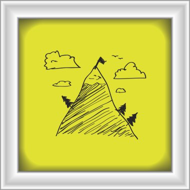 Bir dağın basit doodle