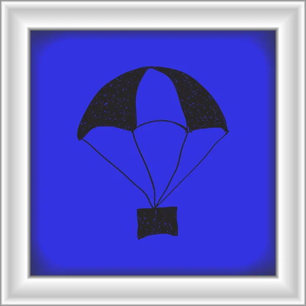 简便的涂鸦的降落伞 — 图库矢量图片