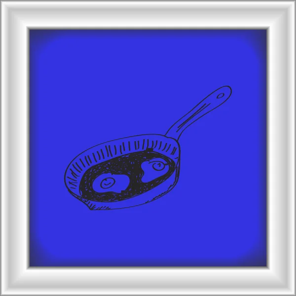 Simple doodle of a frying pan — Stock Vector