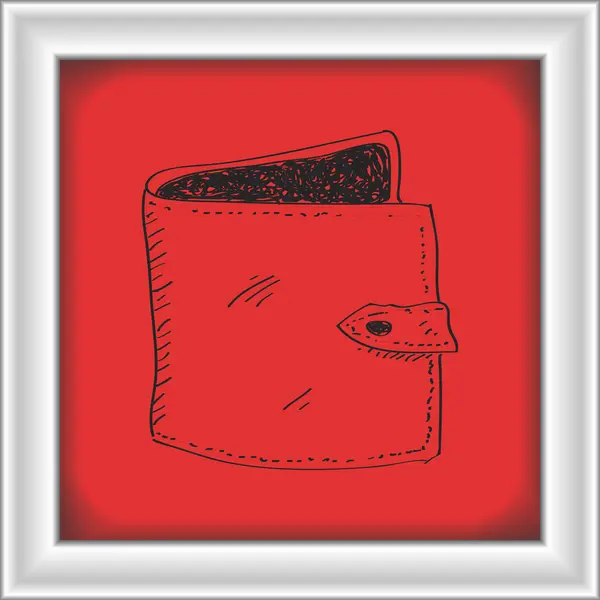 Bir cüzdan basit doodle — Stok Vektör