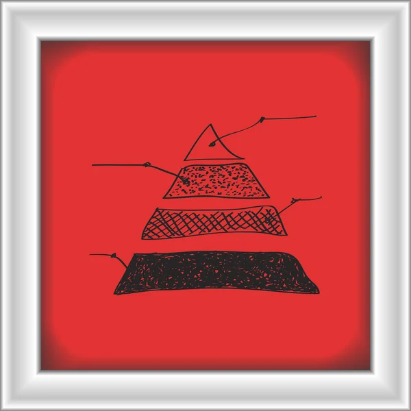 Einfaches Doodle eines Pyramidengraphen — Stockvektor