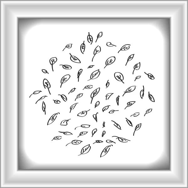 Enkla doodle av några blad — Stock vektor