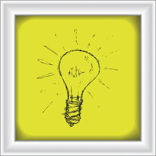 Pen and ink style illustration of a light bulb — Stock Vector