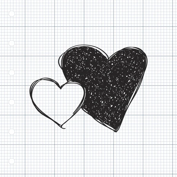 Egyszerű doodle-egy szív — Stock Vector