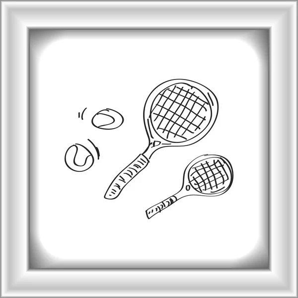 Bir tenis raketi basit doodle — Stok Vektör