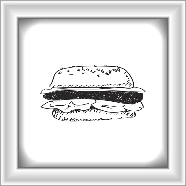 Simple gribouillage d'un hamburger — Image vectorielle