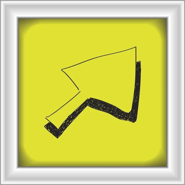カーソルの矢印の単純な落書き — ストックベクタ