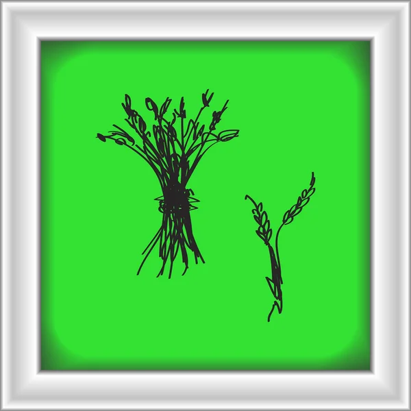 Eenvoudige doodle van een bundel van tarwe — Stockvector