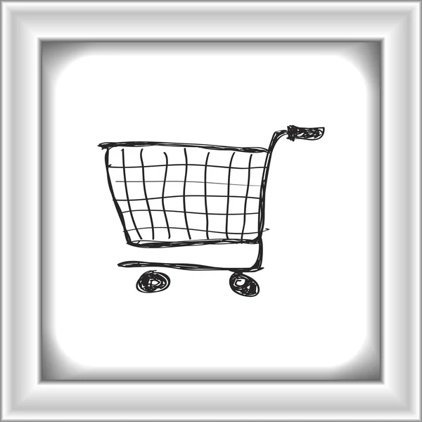 Einfaches Doodle eines Einkaufswagens — Stockvektor