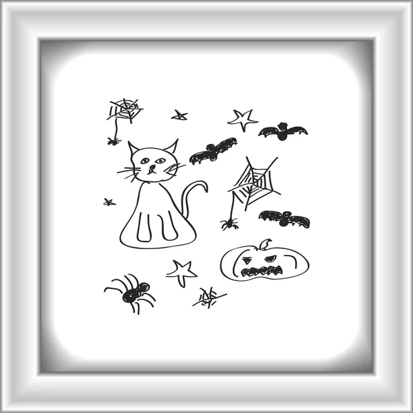 El garabato simple del juego de halloween — Archivo Imágenes Vectoriales