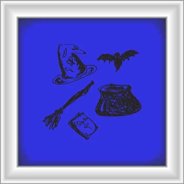 Un simple gribouillage de sorcières — Image vectorielle