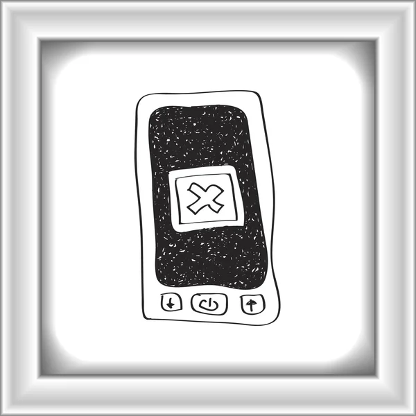 Einfaches Doodle eines Mobiltelefons — Stockvektor
