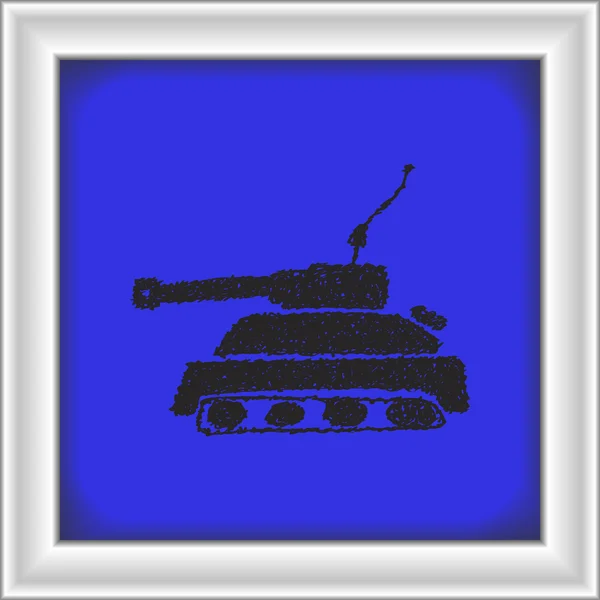 Eenvoudige doodle van een tank — Stockvector