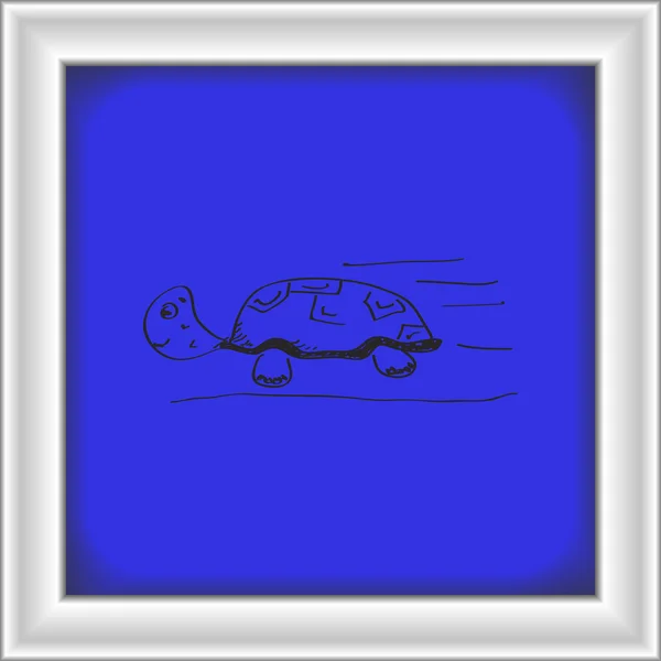 Bir kaplumbağa basit doodle — Stok Vektör