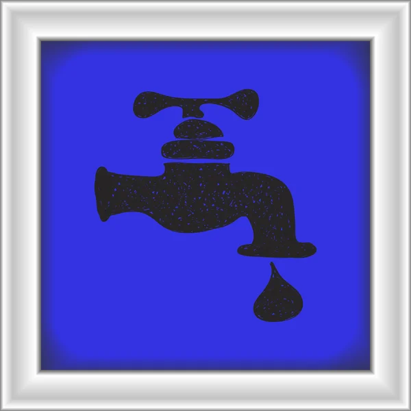 Einfaches Doodle eines Wasserhahns — Stockvektor