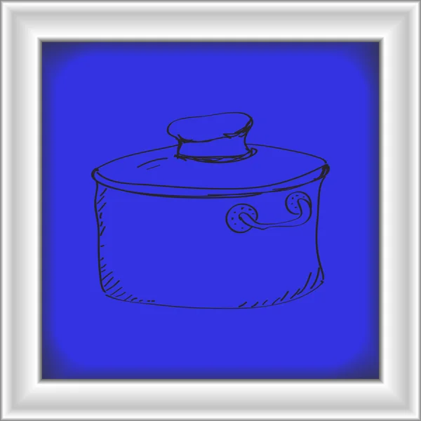 Simple doodle of a saucepan — Stock Vector