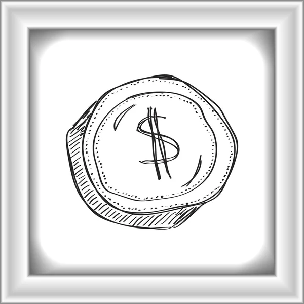 Simple gribouillage d'un dollar — Image vectorielle