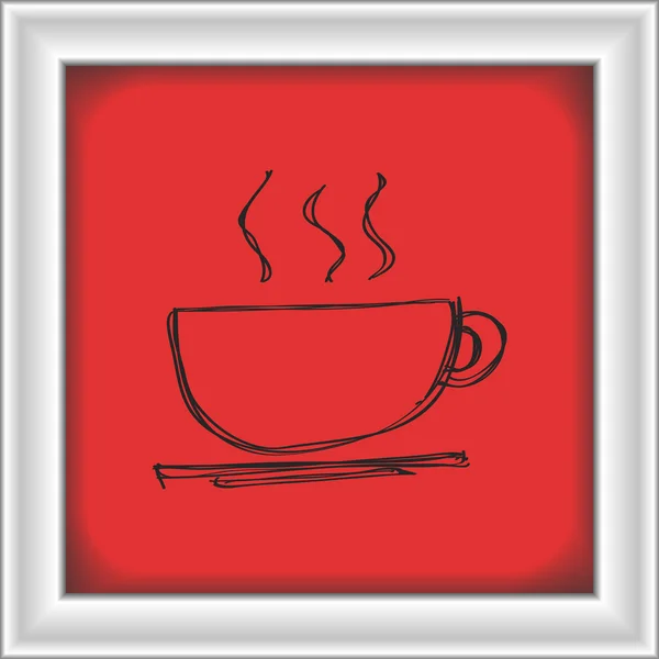 コーヒー カップの単純な落書き — ストックベクタ