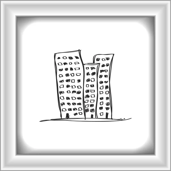 Garabato simple de un rascacielos — Vector de stock
