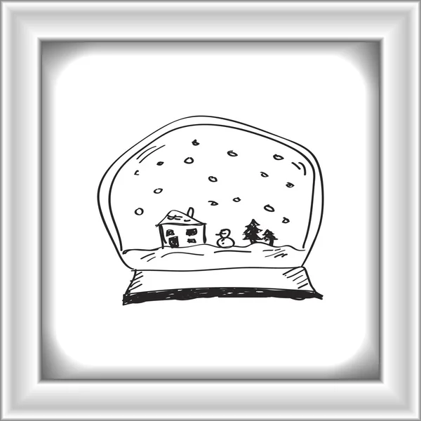 Jednoduchý doodle sněhové koule — Stockový vektor
